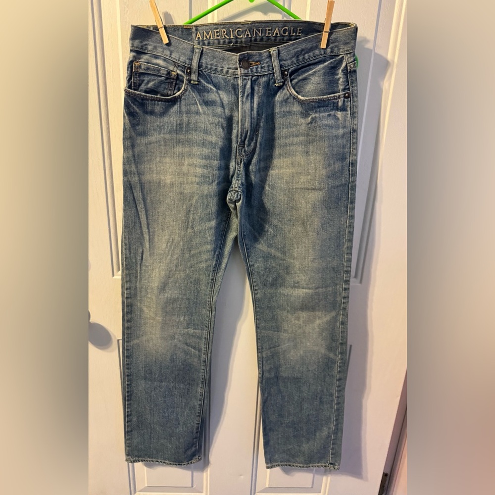 AMERICAN EAGLE Men’s Jeans 30x32 Original Straight Blue Faded Wash